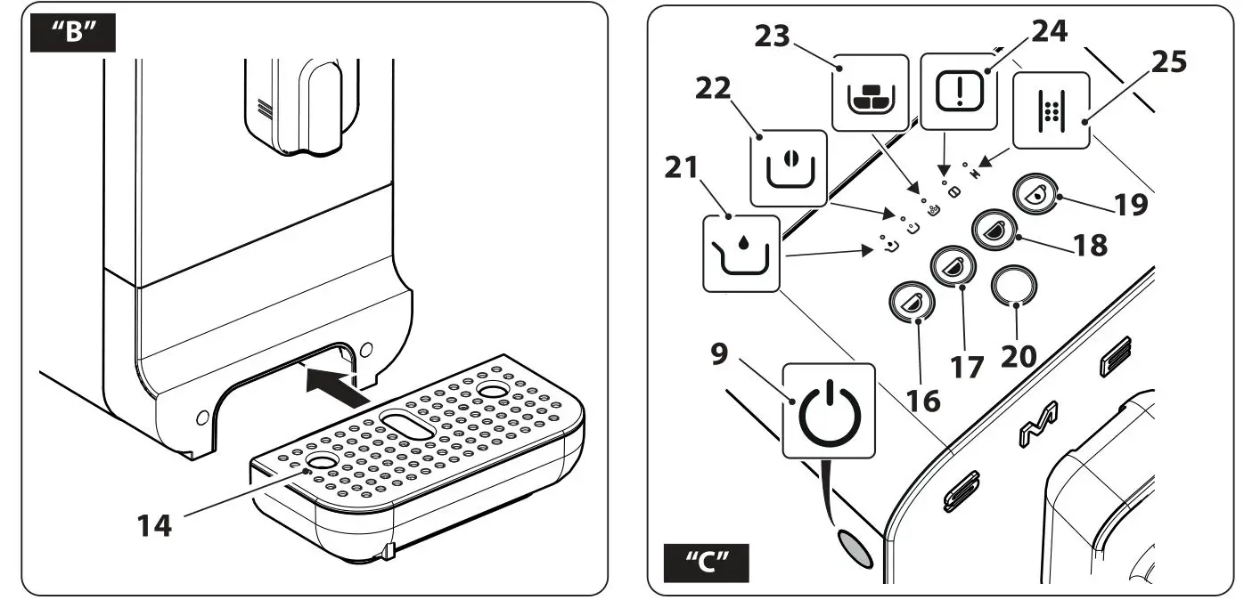 smeg BCC01WHMEU Automatic Coffee Machine - Figure B,C