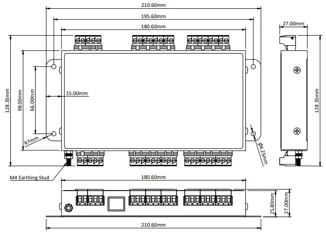 Actisensea PRO-MUX-2 Professional Type Approved NMEA 0183 Multiplexer - Dimensions