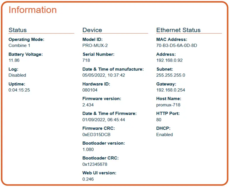 Actisensea PRO-MUX-2 Professional Type Approved NMEA 0183 Multiplexer - Information