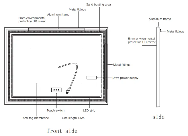 ExBrite JTJSBM4836DKSXBLX LED Mirror - fig 1
