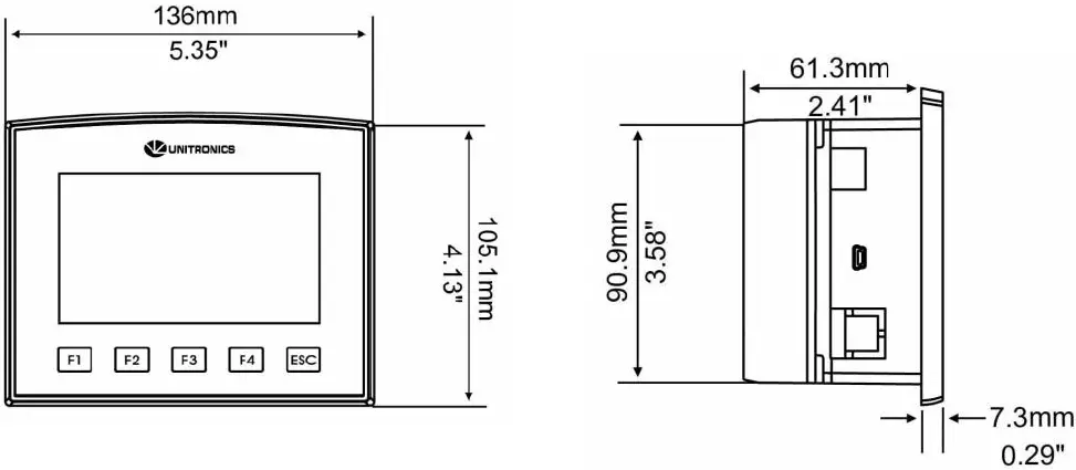 UNITRONICS V130-33-T38 Micro-PLC+HMIs Rugged Programmable Logic Controllers 01