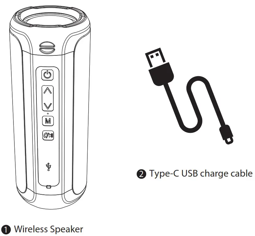 HANMOS XRD-099 Wireless Speaker - Product Contents
