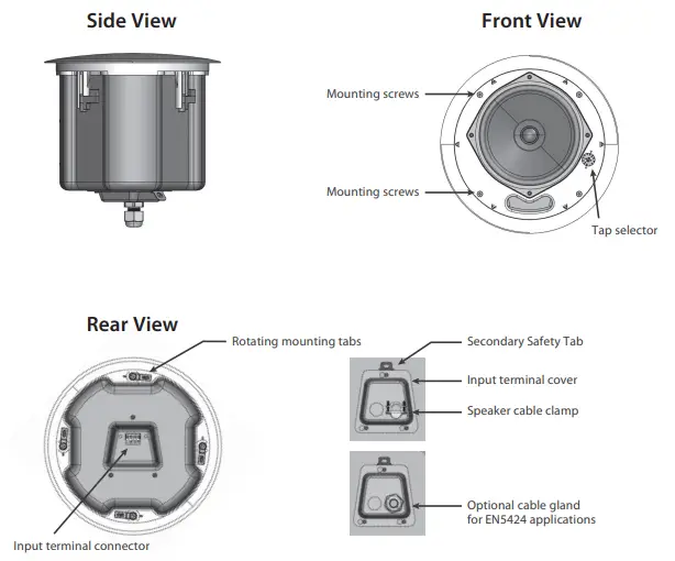 TANNOY CVS 801S 8In-Ceiling Subwoofer Loudspeaker-Product Feature Identification (CVS-601 shown)