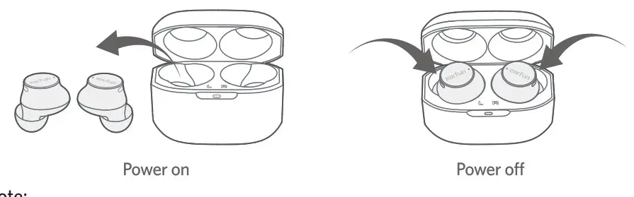 earfun TW102 Free Mini True Wireless Earbuds- Power on-off