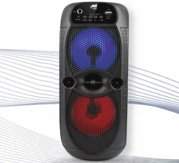 naxa NDS 4503 Portable Dual 4 Inch Wireless Party Speaker