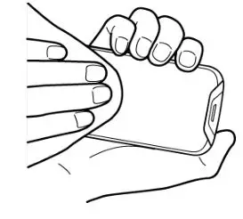 Kyocera Rugged Dura Series Phone Cleaning - Using the cloth, gently rub the front and back parts