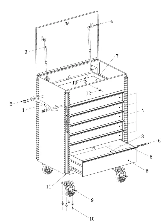 U S GENERAL 57517 34 Inch Full Bank Services Cart FIG 4