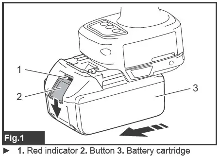 AEROBOLT BV4500 Cordless Huck - Installing or removing battery cartridge
