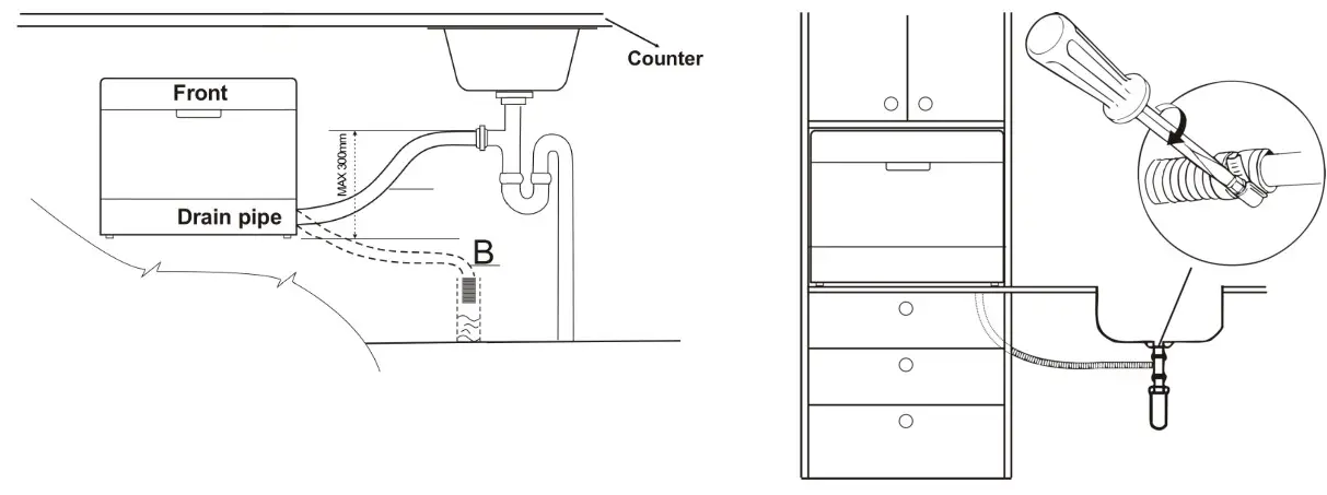 kogan Benchtop Dishwasher -Drain