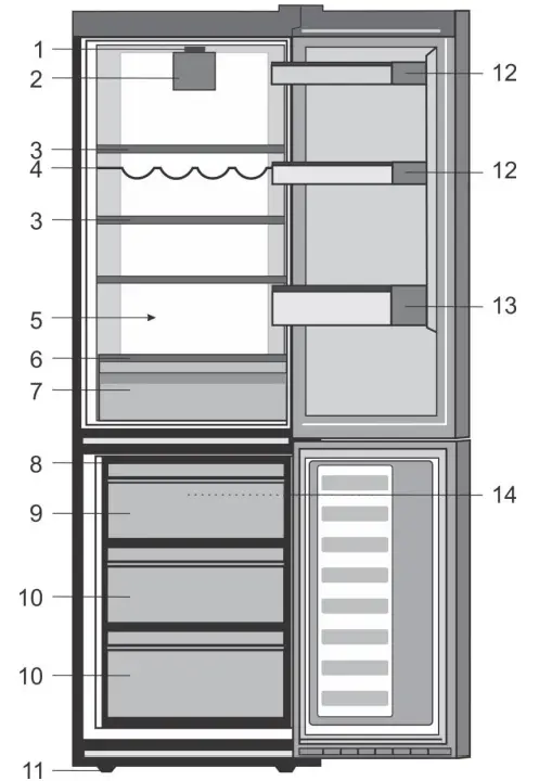 beko RCNA366K40WN Portable Fridge Freezer -fig1