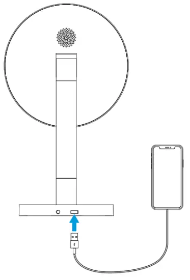 atomi 9 Inch Vanity Mirror with Bluetooth Speaker and USB Port - Charging