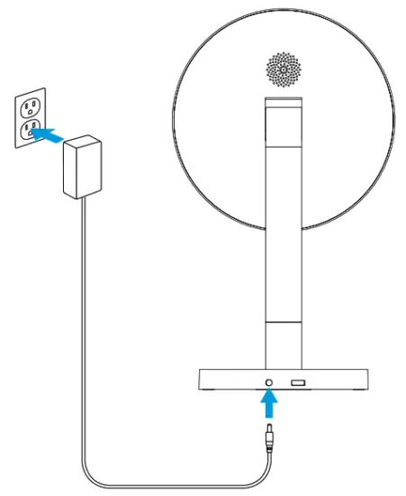 atomi 9 Inch Vanity Mirror with Bluetooth Speaker and USB Port - Charging Led