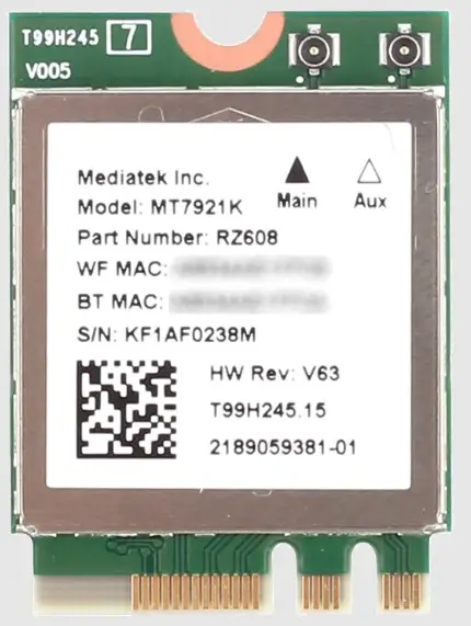 Mediatek MT7921 (WiFi6) BLE Combo Card product
