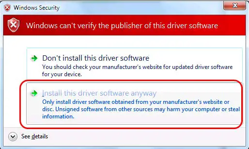 window cannot verify