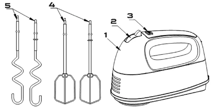 BORMANN Elite BHA4005 Hand Mixer FIG 1