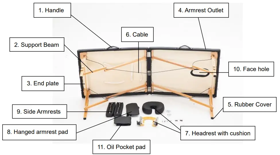 LUXTON Portable Massage Table d by the sharp items