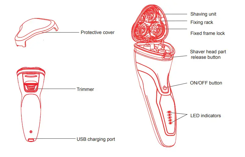 MAX-T RMS7109 IPX7 Electric Shaver