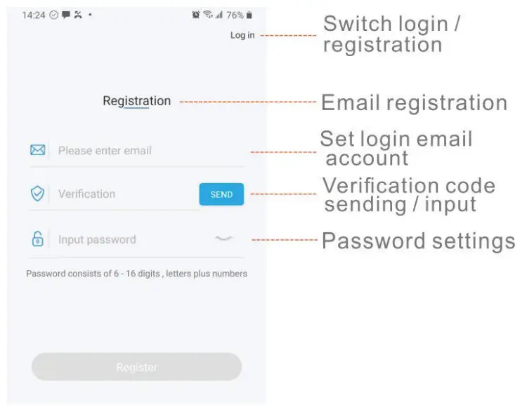 Account registration