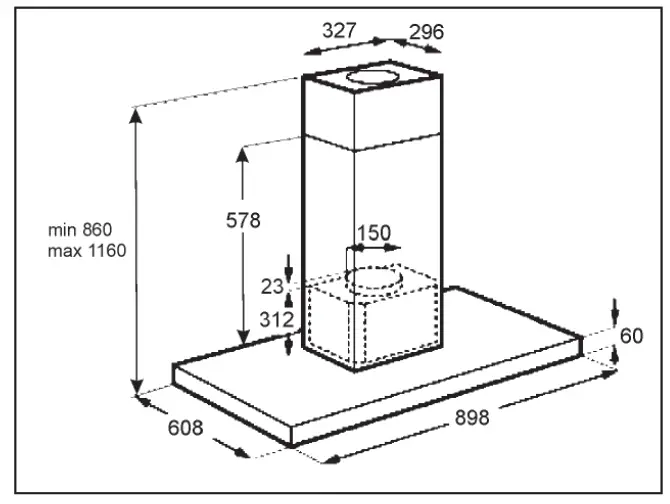 Electrolux EFI739X 90cm Stainless Steel Wall Mounted Hood - fig3