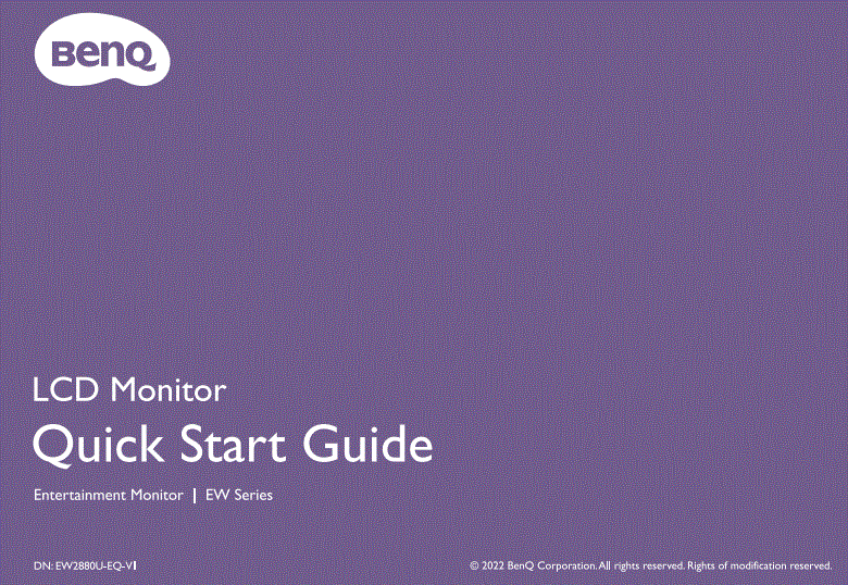 BenQ EW2880U-EQ-VI 28 Inch UHD HDRi IPS Monitor User Guide