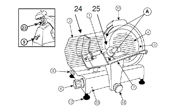 H Koenig MSX252 Meat Slicer fig 2