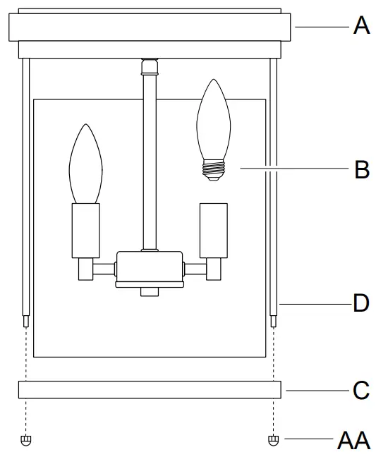 HOME DECORATORS HB1079-310 Interior Incandescent Ceiling Flush Mount - Assembling the fixture