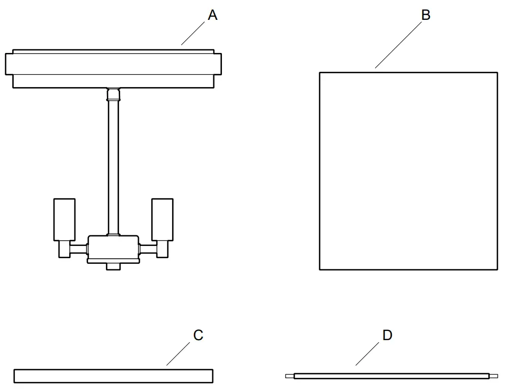 HOME DECORATORS HB1079-310 Interior Incandescent Ceiling Flush Mount - PACKAGE CONTENTS