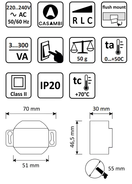 CASAMBI CRD302 UP LED-Retrofit Dimmer fig 1