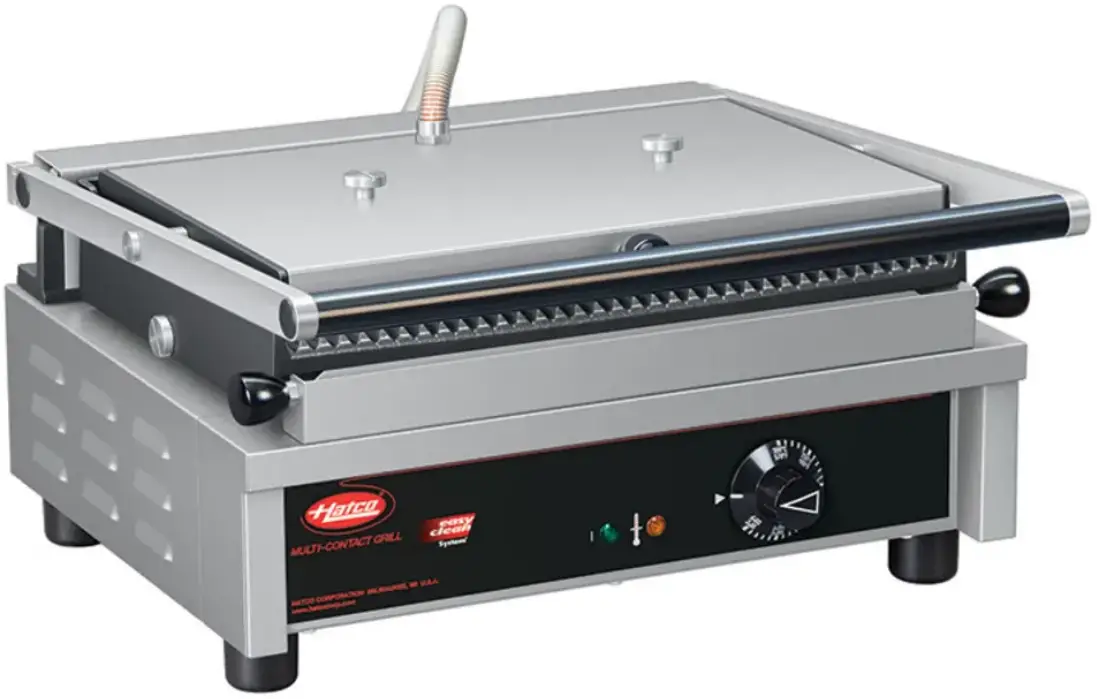 Hatco MCG14G Single Commercial Panini Press w/ Cast Iron Grooved Plates