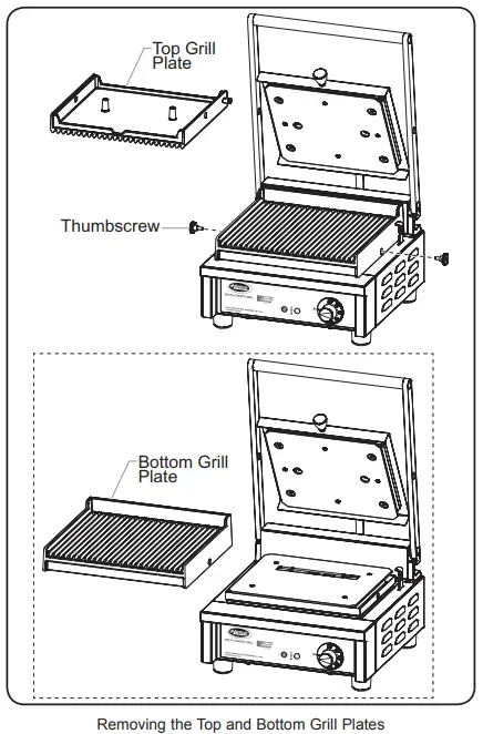 Removing the Top and Bottom Grill Plates