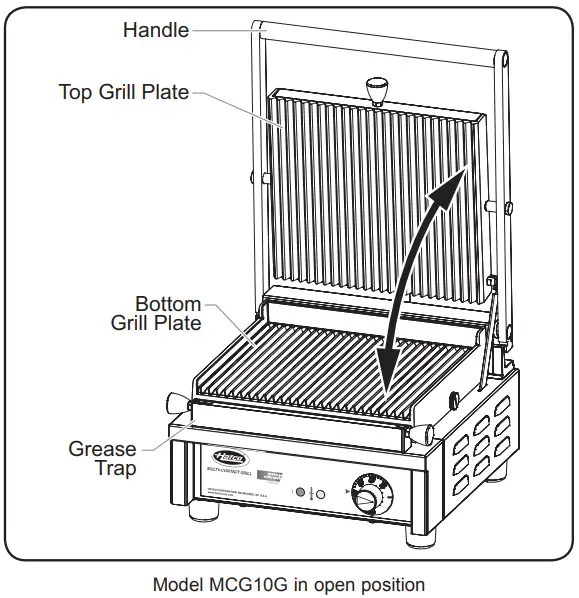 Model MCG10G in open position