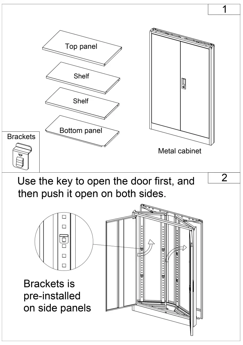 Tatahance W124747827 Z Black Locking Metal File Cabinet - fig1