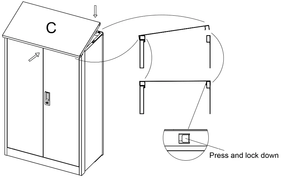 Tatahance W124747827 Z Black Locking Metal File Cabinet - fig4