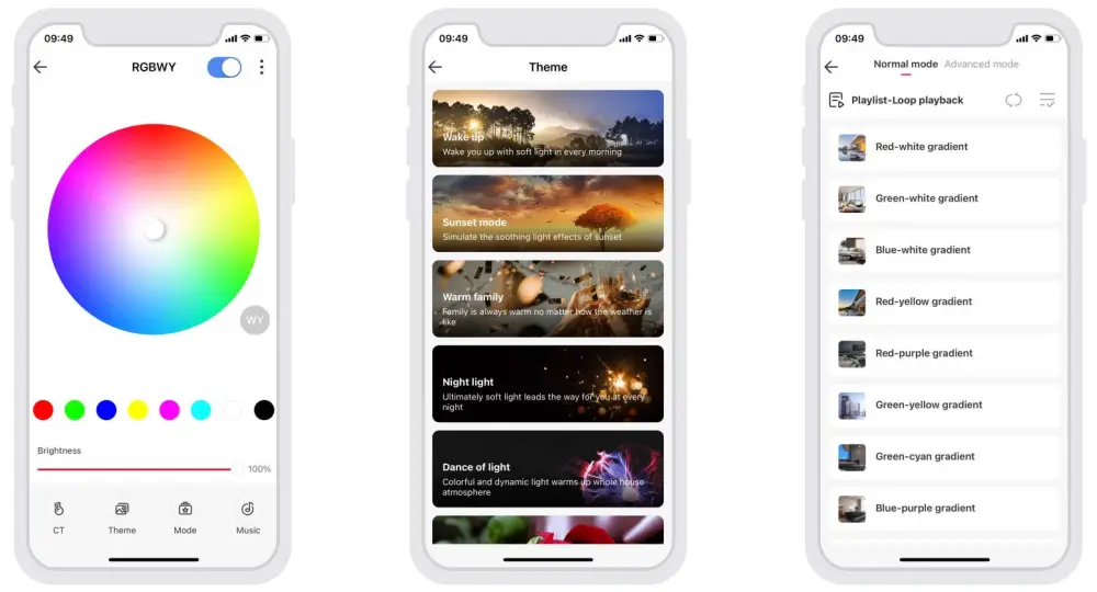 Control interface settings
