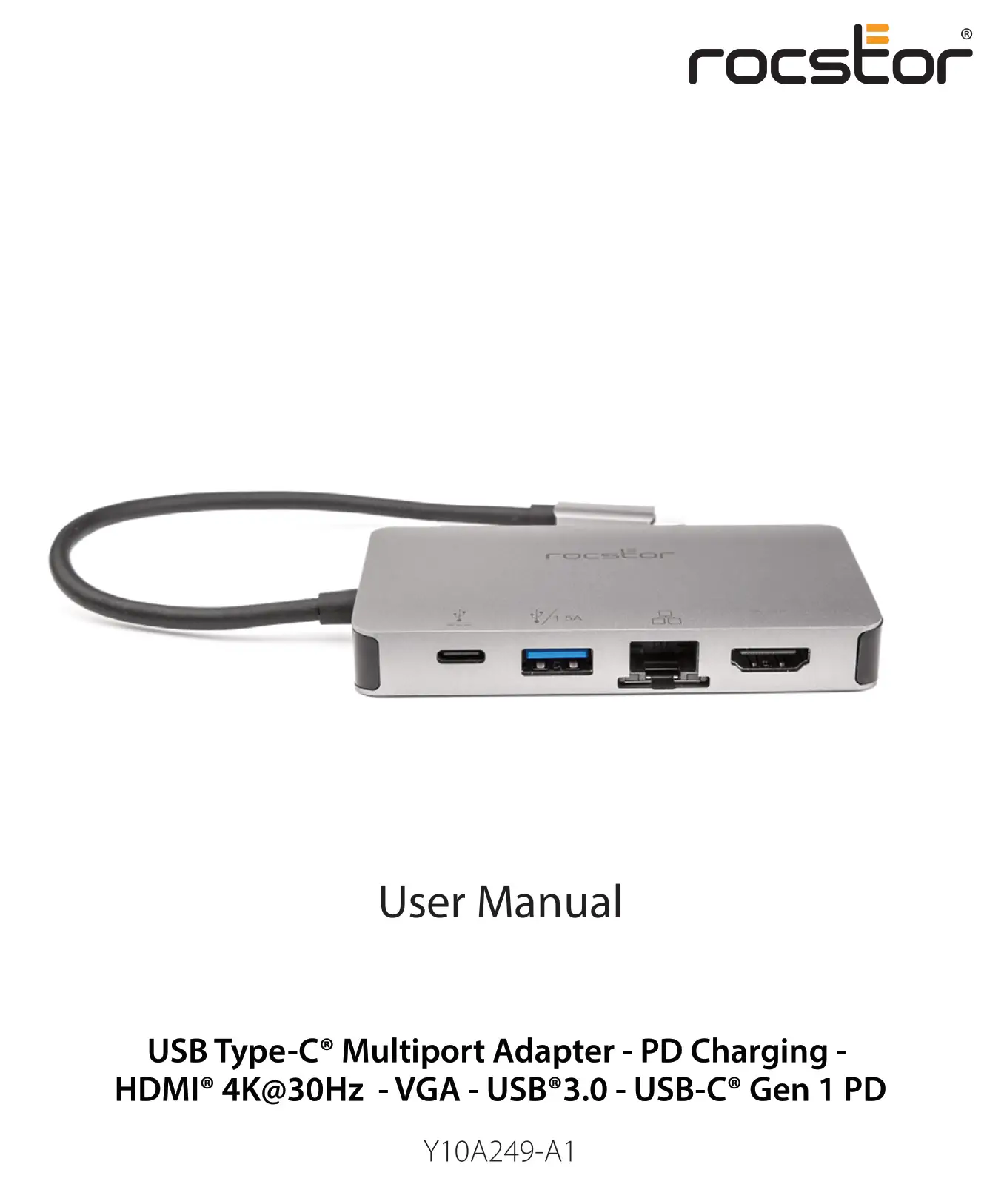 rocstor Y10A249-A1 Premium USB Type-C Multiport Adapter User Manual
