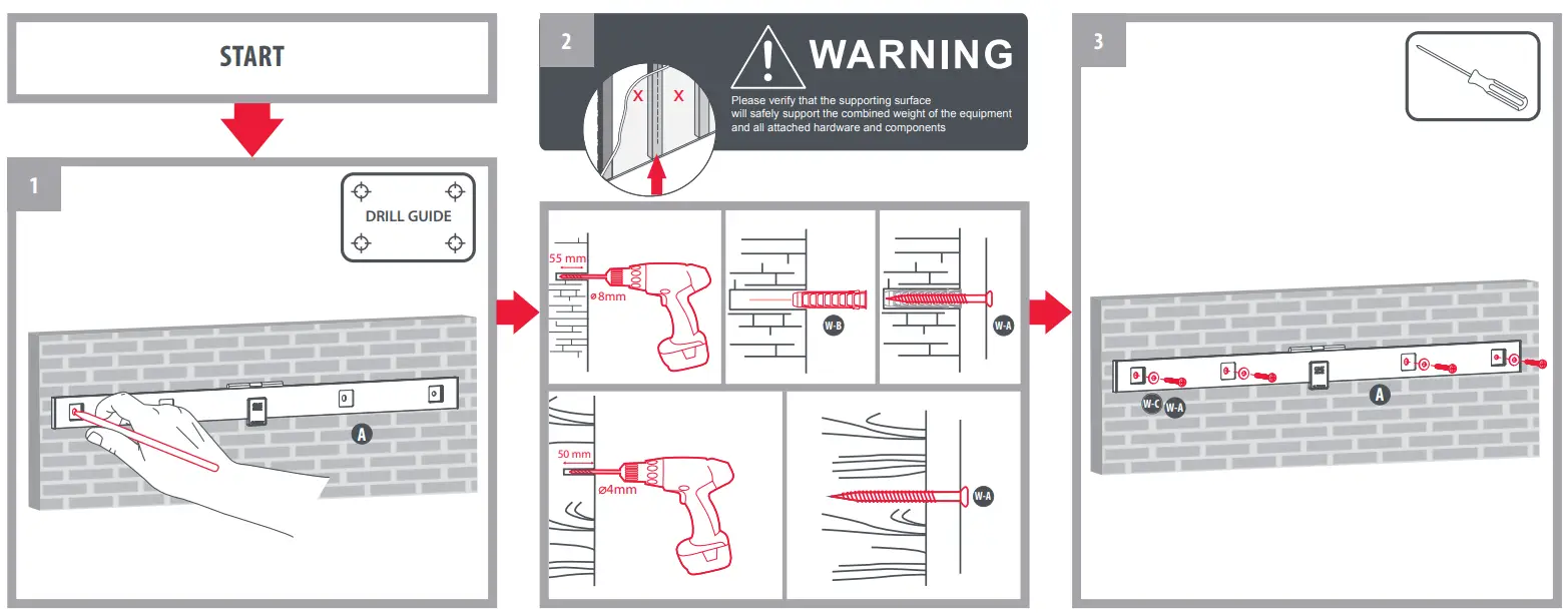 ONE FOR ALL WM6629 Ultra Slim TV Wall Mount fig
