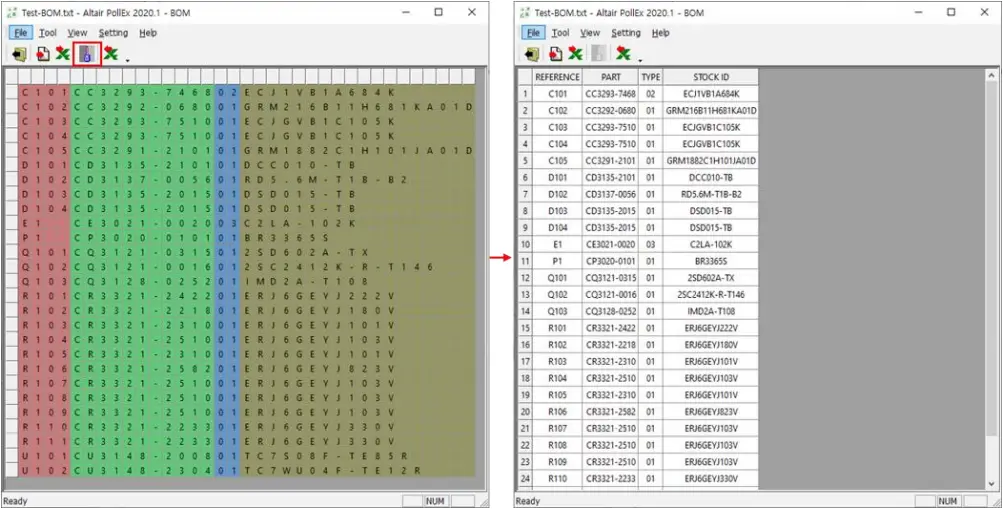 ALTAIR PollEx BOM - Get final Report