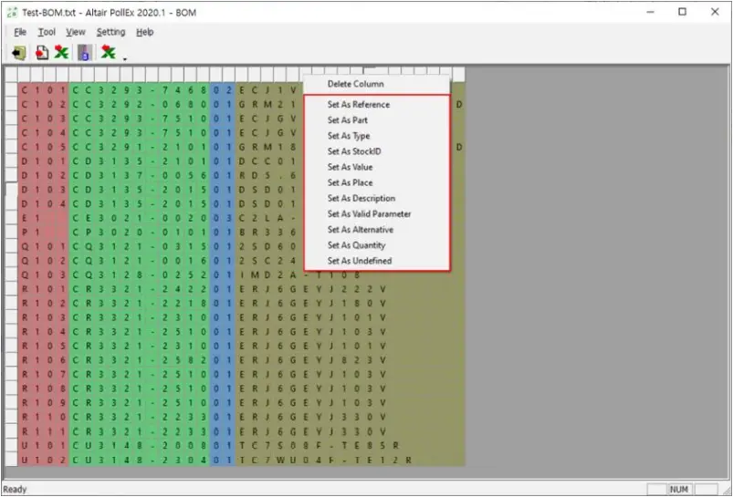 ALTAIR PollEx BOM - Import BOM 4