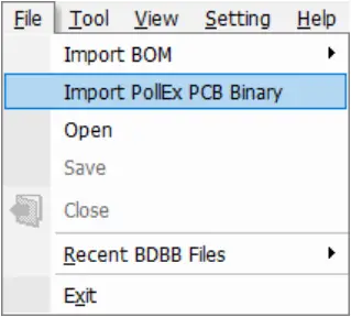 ALTAIR PollEx BOM - Import PollEx PCB Binary 1
