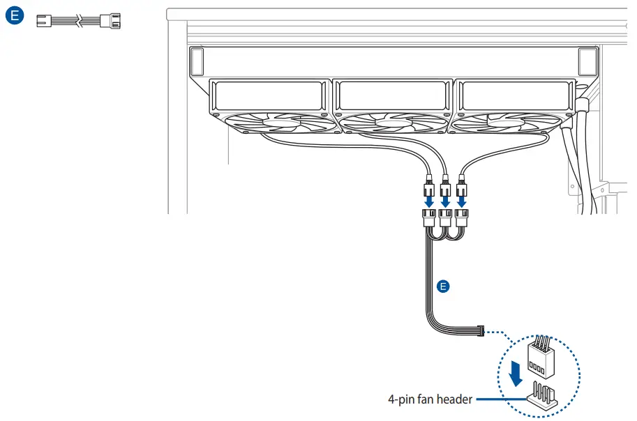Connect the 3-way/2-way fan cable