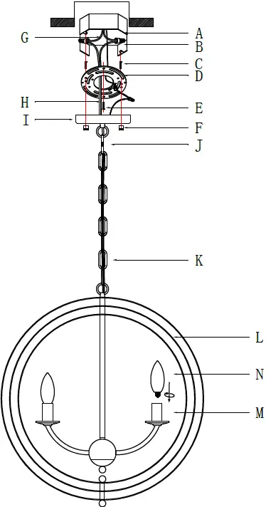 Maxax MX21004-6CH Alaska 6-Light Chrome Candle Style Globe Chandelier with Wrought Iron 02