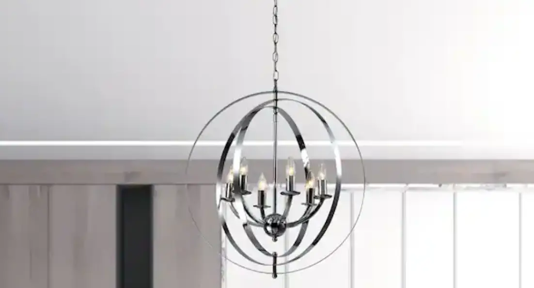 Maxax Mx21004-6ch Alaska 6-light Chrome Candle Style Globe Chandelier With Wrought Iron Instruction Manual