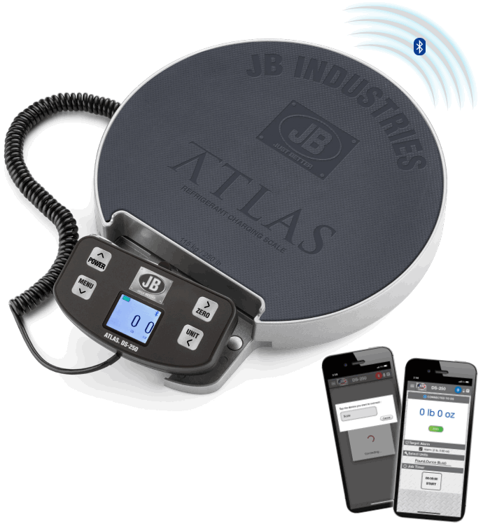 JB DS 250 Atlas Wireless Digital Refrigerant Scale with Wired Handset