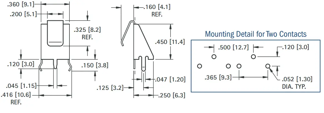 KEYSTONE 590 Battery Contact Spring Leaf Multiple Cell PC Pin - Fig 1