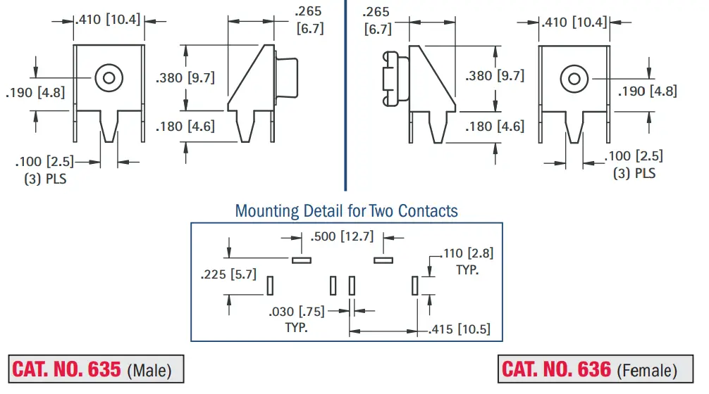 KEYSTONE 590 Battery Contact Spring Leaf Multiple Cell PC Pin - HORIZONTAL