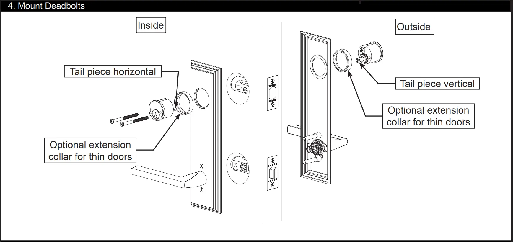 EMTEK WLSH10DBL Wilshire Side Plates Double Cylinder - fig 2