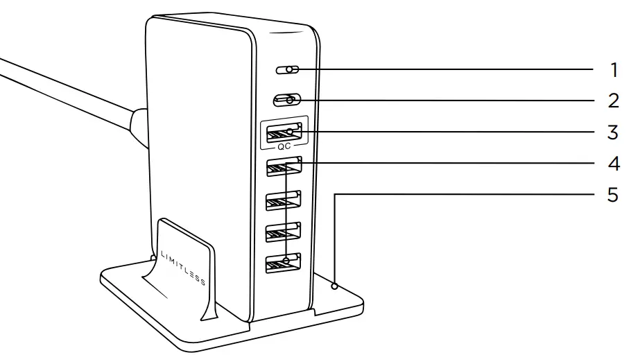 LIMITLESS E236070 6-Port Tower Charger - fig 1
