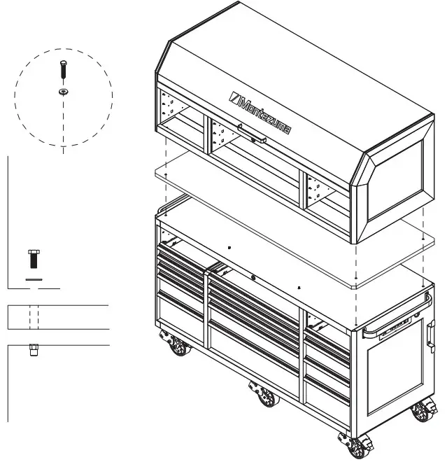 Montezuma BKM723010CH 72 x 30 in 10 Drawer Tool Chest - Figure 10