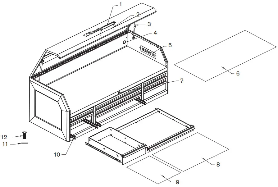 Montezuma BKM723010CH 72 x 30 in 10 Drawer Tool Chest - Figure 4