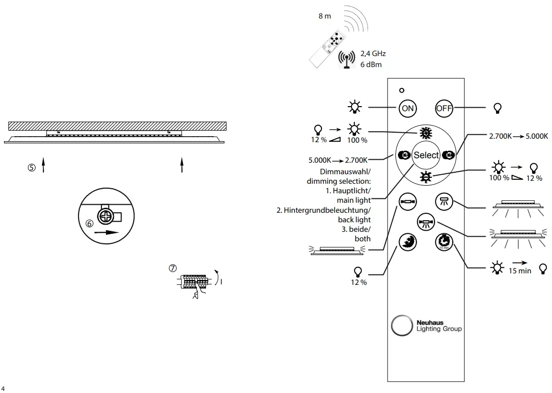 Paul Neuhaus 12103 16 FLAT LED Ceiling Lamp Light - fig 2